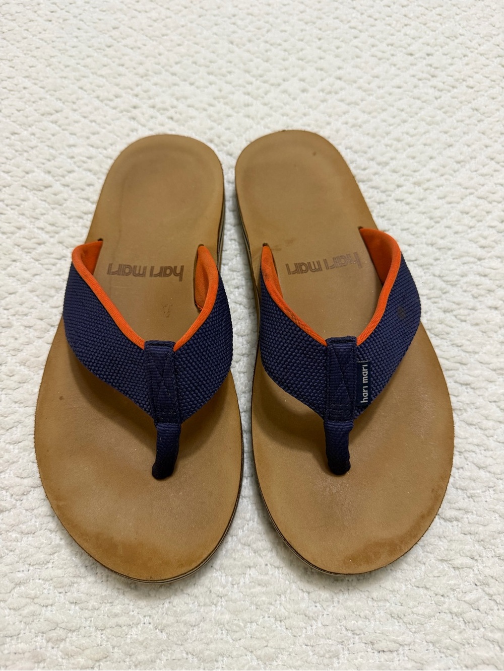 Hari Mari Scouts Nubuck Leather Flip Flops With Nylon Webbing Strap Men’s